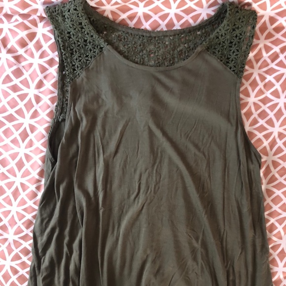 Old Navy Olive Green Crochet Tunic Tank - Picture 1 of 3